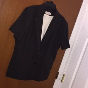 A blazer and silk top to pair together